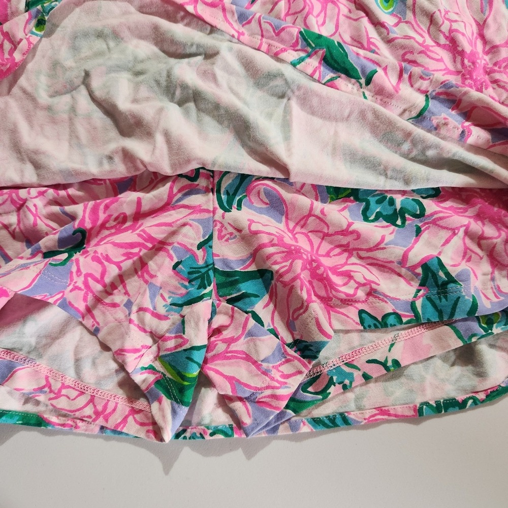 Lilly Pulitzer Lana Skort romper Pink Blossom Try Your Zest Sz M Off Shoulder - Picture 6 of 10